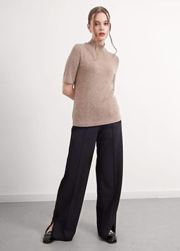 CLE Джемпер жен. 156951/181вл св.коричневый/т.серый - Clever wear фото 5