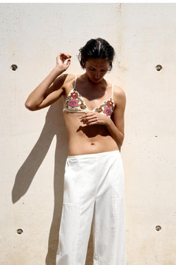 PANTAL?N ALGOD?N 100% PUNTILLA / Blanco