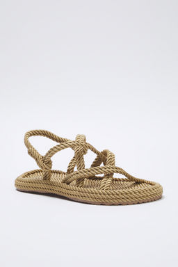 Trendyol Shoes Bej Capraz Bantl? Halat Ipli Kad?n Has?r Sandalet TAKSS25SD00056 - Trendyolmilla фото 17
