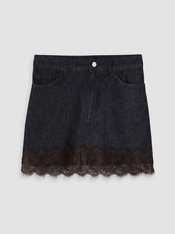 Dar Fit Dantel Detayl? Mini Jean Etek