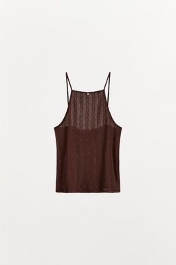 POINTELLE TOP WITH LACE TRIMS - Zara фото 2