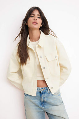 Bej Cep Detayl? Regular Denim Ceket TWOAW26CE00038