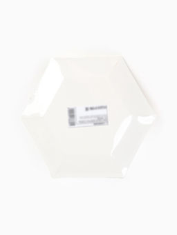 Посуда одноразовая бумажная на 12 персон, 24 предмета, бело-золотой цвет