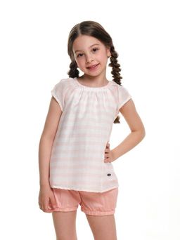 Футболка блузка для девочки UD 6536 роз полоса