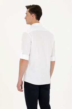 U. S. Polo Assn / Мужская белая рубашка с длинным рукавом - U.s. polo assn фото 5