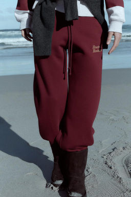 EMBROIDERED VARSITY TROUSERS - Zara фото 2