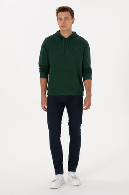 Джинсы slim fit темно-синие из хлопка