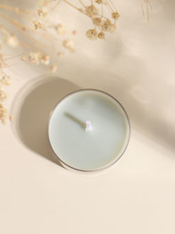 Цена за 3 шт. Чайная свеча ароматическая «Круглая» зелёная, грейпфрут и мандарин, 3.8×3.8×1.8 см