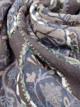 Палантин с вышивкой (шерсть вареная) в ассортименте № Тк906/85 - Ганг фото 3