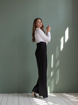 широкие брюки, расклешенные от пояса к низу - Трика фото 5