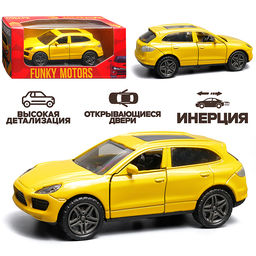 Жёлтая инерционная машинка вид E die-cast , 1:32