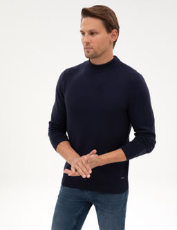 Lacivert Slim Fit _eyrek Yaka Triko Kazak - Pierre cardin фото 3