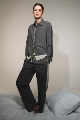 STRIPED VISCOSE BLEND TROUSERS - Zara фото 15