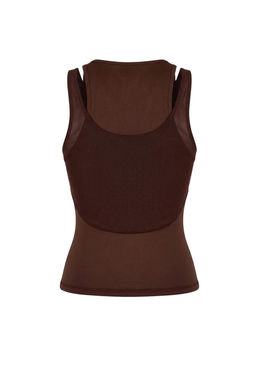 Koyu Kahverengi Dalg?c/Scuba Regular Bluz THMSS26BZ00003 - Trendyolmilla фото 2