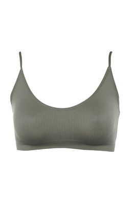 TRENDYOLMILLA Siyah Seamless/Dikissiz Ip Ask?l? S?rt Detayl? Balensiz Kaps?z Bralette Orme Sutyen THMAW23SU00130  фото 23