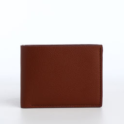 Портмоне мужское, без застёжки, отдел для карт, монет, коричневое