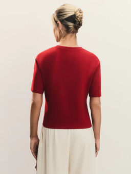 Футболка с драпировкой из поплина / Zarina  фото 5