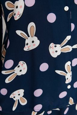 Trendyolmilla Cok Renkli Tavsan Desenli Viskon Dokuma Pijama Tak?m? THMAW21PT0048 фото 12