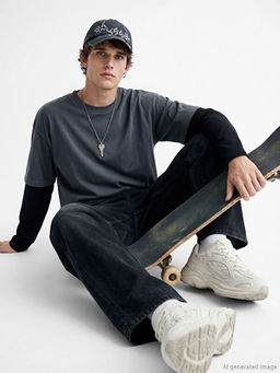 Wideleg Erkek Jean Pantolon