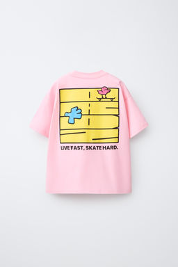 CAMISETA ESTAMPADO LOGO / Rosa