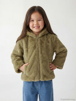 Kap??onlu K?z ?ocuk Pel?? Mont