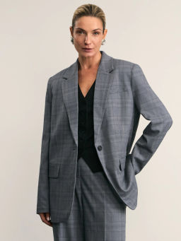 Однобортный жакет в клетку / Zarina