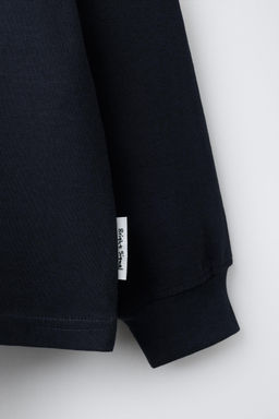 CAMISETA TEXTO BORDADO / Marino oscuro - Zara фото 4