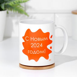 Кружка сублимация С новым 2024 годом!, дракон оранжевый - Дарим красиво фото 3