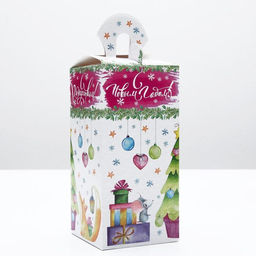 Цена за 5 шт. Подарочная коробка Акварельная серия. Подарок, 9,5 х 9,5 х 19,7 см