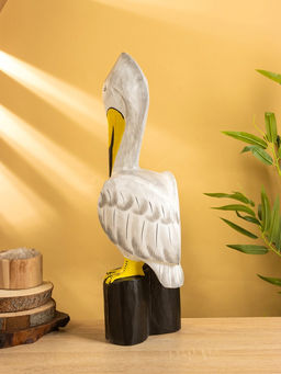 Сувенир «Пеликан», 17×20×50 см, дерево, белый