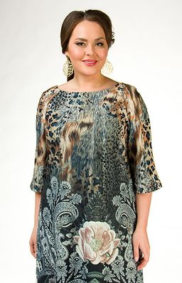 Платье с эффектным узором  леопард и цветы - Ckc collections фото 7