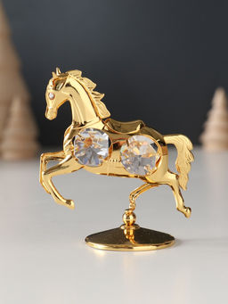 Фигурка металл «Лошадка маленькая» с 4 прозрачными хрусталиками на подставке, 6.5×4×8.5 см