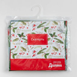 Скатерть новогодняя Доляна Новогодняя мозаика 145*300 +/- 2 см, 100% п/э  фото 9