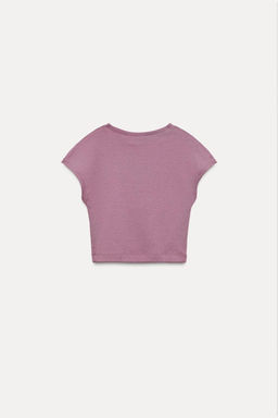 COTTON MODAL CROPPED T-SHIRT - Zara фото 23