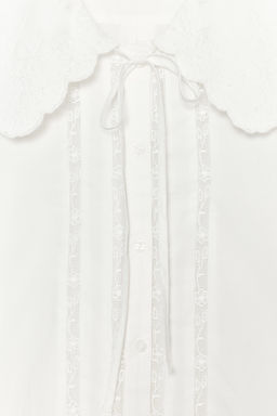 EMBROIDERED PETER PAN COLLAR SHIRT - Zara фото 16