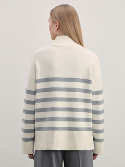 Джемпер на молнии в полоску / Zarina  фото 5