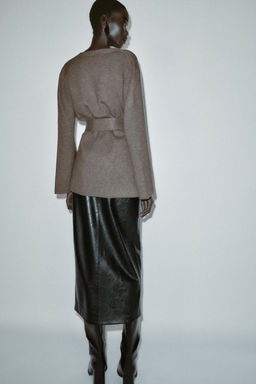 PLAIN KNIT CARDIGAN WITH BELT - Zara фото 19