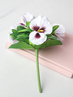 Цветок искусственный БЕЛЫЙ Фиалка 23 см / W01316-16 /уп 12/300/600/ 738969 - ГалеонТрейд фото 2