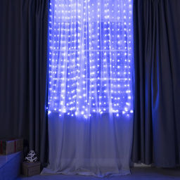 Умная гирлянда Занавес 2?2 м роса, IP20, серебристая нить, 400 LED, приложение, свечение RGB, USB - Luazon lighting фото 4
