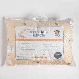 Подушка Этель, подстёжка верблюжья шерсть, 50х70 см, тик  фото 4