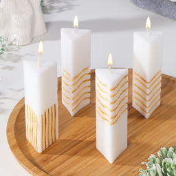 Цена за 4 шт. Набор свечей "5 элемент" (4 штуки) 4х3,5х11,5 см, мини, белый