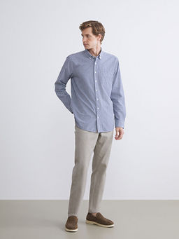 Regular Fit Uzun Kollu Ekose Poplin Erkek G?mlek