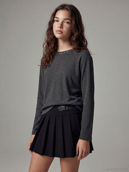 Bisiklet Yaka Ta?l? K?z ?ocuk Ti??rt