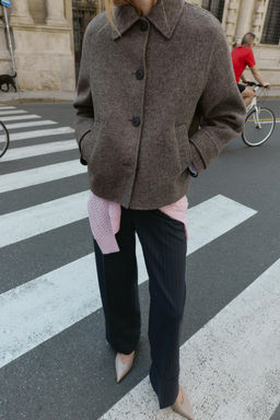 HERRINGBONE SHORT COAT