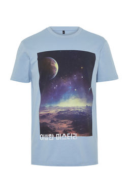TRENDYOL MAN Mavi Galaksi Bask?l? Regular/Normal Kesim Tok Kumas T-shirt TMNSS24TS00204 - Trendyolmilla фото 7