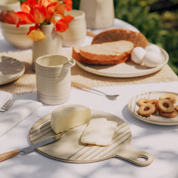 Блюдо для подачи SL Home «Райяс», 30×23 см, керамика, бежевое