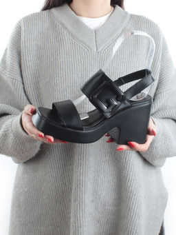 08-PEY330-2 BLACK Босоножки женские (натуральная кожа)