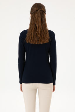 Kad_n Lacivert Basic Sweatshirt Sepette S_rpriz _ndirim - U.s. polo assn фото 5