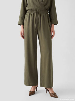 Beli Lastikli Modal Kar???ml? Kad?n Pantolon