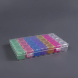 Органайзер для хранения мелочей QF, 28 ячеек, 17.5×10.5×2.5 см, разноцветный